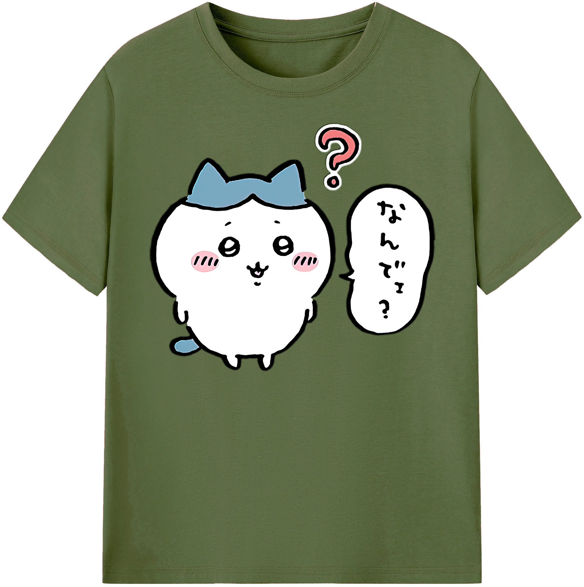 （画像用） ちいかわ ハチワレ Chii-kawa hachiware 綿100％半袖Tシャツ（フロントプリント）